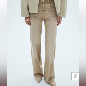 Mango Tan High-waist Wide Leg size 8